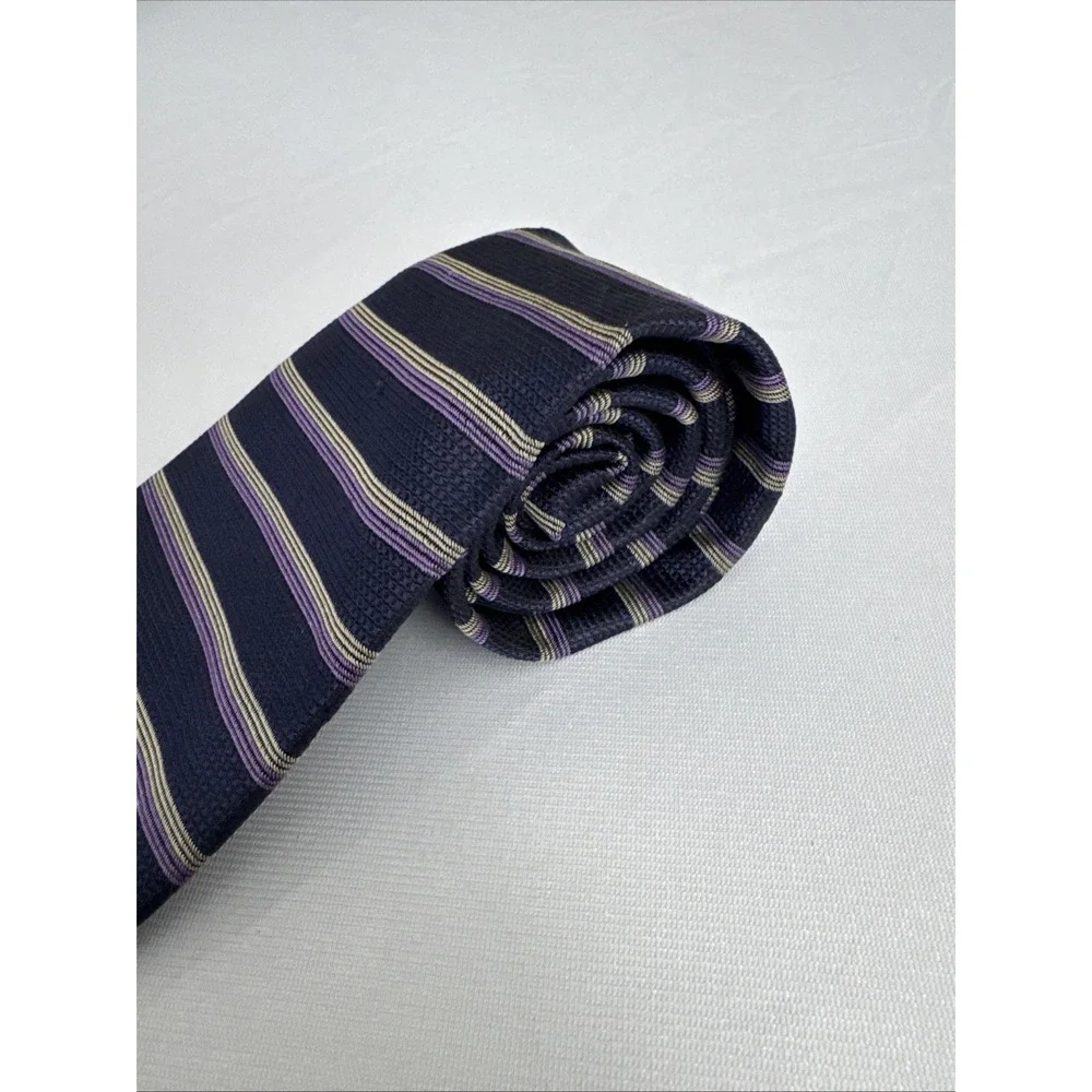 Tommy Hilfiger Neck Tie - Men's - Purple Stripe W/ Logo